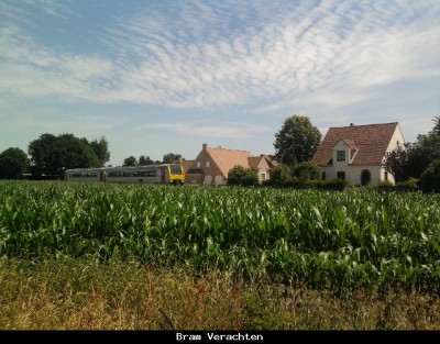 Ir trein richting Antwerpen. Deze foto is getrokken vanuit de oude bedding.