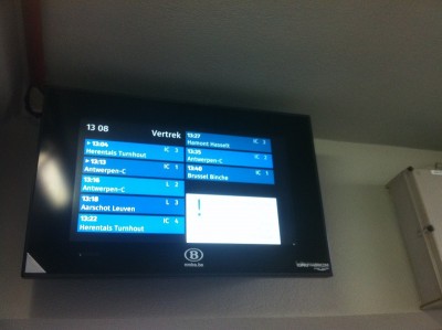 Het kleine scherm in de tunnel.