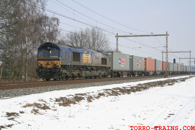 De 6601 van ERS in de ijzige kou.