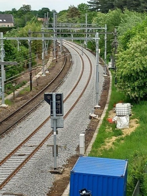 1 spoor vernieuwd, foto genomen vanaf ringweg richting ow 49