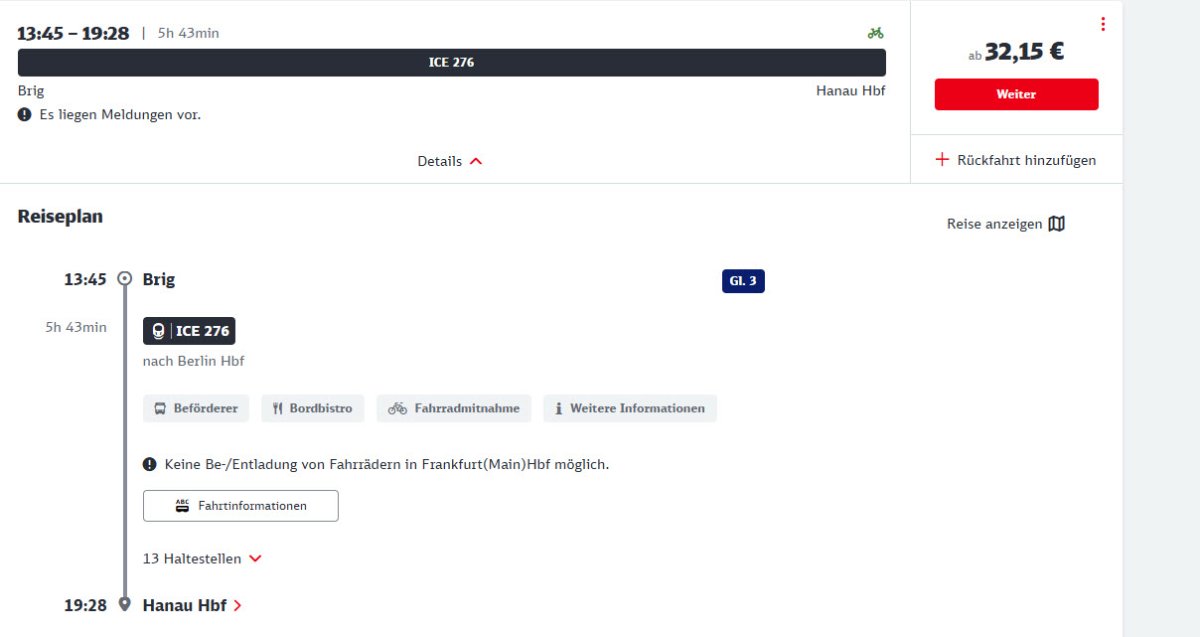 trein 1 heeft nog plaats tot een station verder